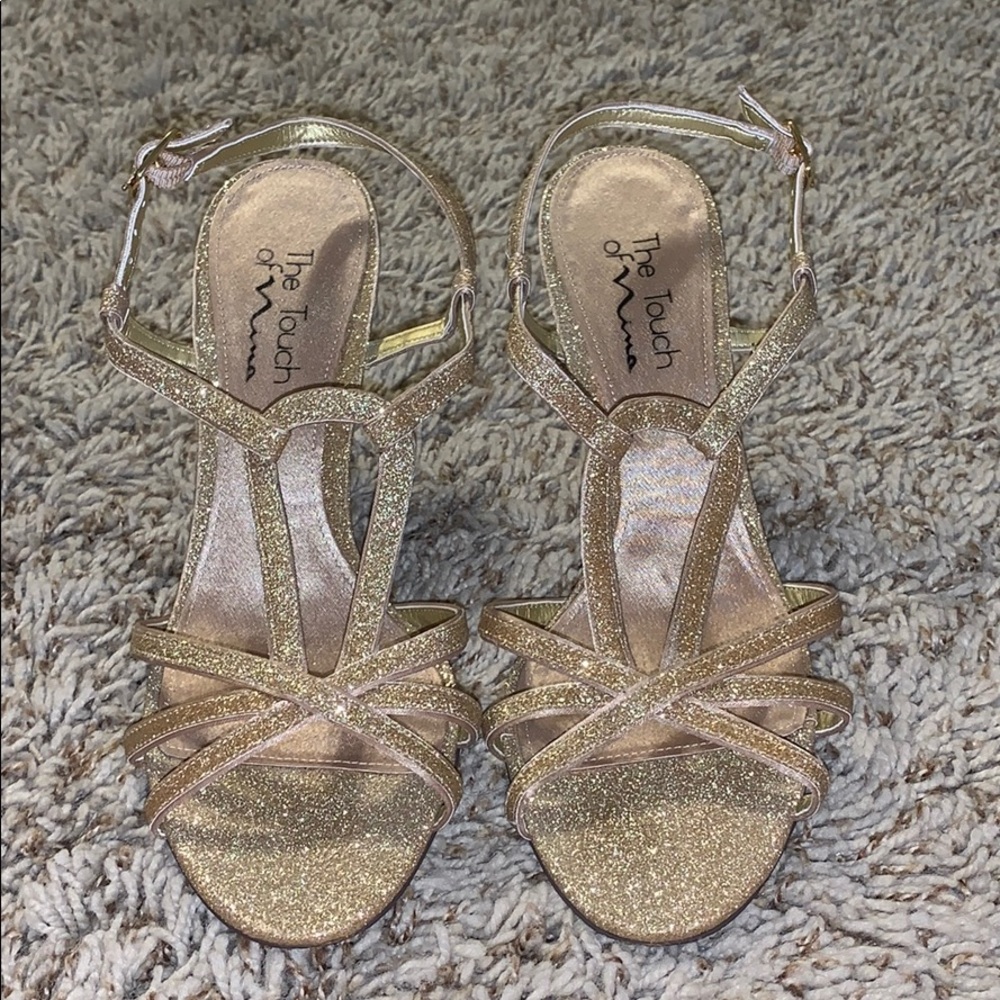 Gold Glitter Heels The Touch of Nina